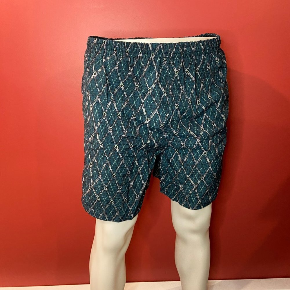 Christopher Rand Men's Vintage Dark Teal Nylon Swim Trunks - Size Medium